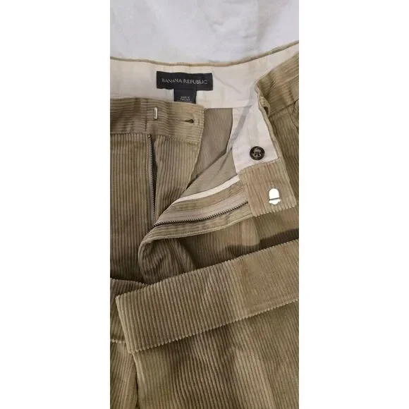 VINTAGE Banana Republic Pants Mens 38x 32Tan Corduroy Pleated Safari Portugal - Picture 4 of 4